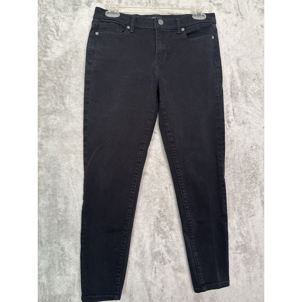 Banana Republic Skinny Fit Womens 28/6 Black Stretch Denim Mid Rise Excellent